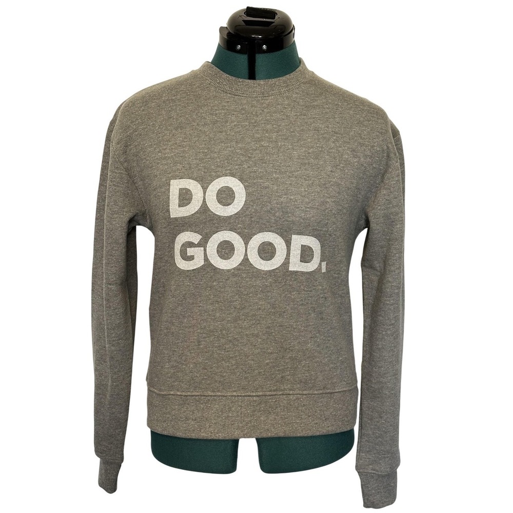 NWT Cotopaxi Do Good Organic Crew Sweatshirt XXS‎ Heather Grey Graphic Pullover
